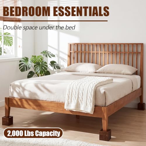 4-Inch Solid Wood Furniture Risers - Set of 4 for Bed, Sofa, Table