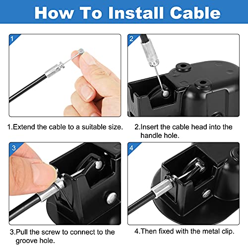 Heavy-Duty Metal Recliner Release Handle with 4.9-inch Exposed Cable