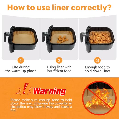 130 Pcs Disposable Air Fryer Liners for 1-3 Quart Mini Fryers