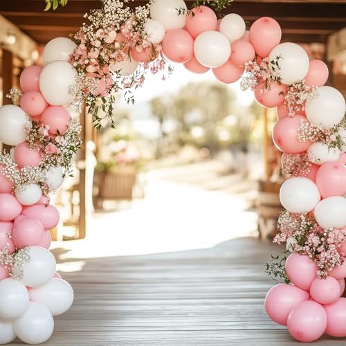 Rubfac 135pcs White Balloon Garland Arch Kit - Assorted Sizes