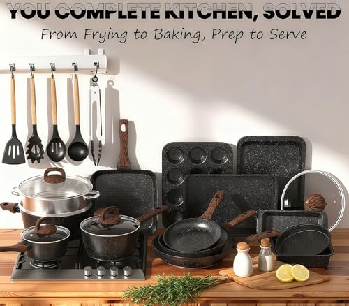 31-Piece Nonstick Pots and Pans Set - Induction Cookware & Bakeware
