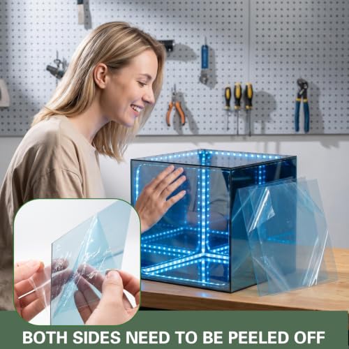 6-Pack Acrylic Two-Way Mirror Sheets, 12x12 Inch See-Through Panels