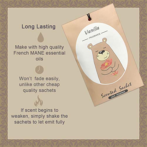 14-Pack Vanilla Scented Sachets for Drawers, Closets, and Home Fragrance