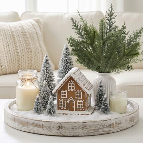 Hananona 50 Pcs Artificial Pine Branches Mix – Bendable Cedar Pine Stems