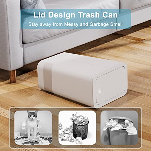 3-Pack 2.6 Gallon Small Trash Can with Pop-Up Lid, Slim Garbage Bin