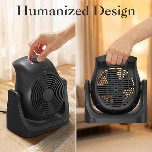2-in-1 Portable Space Heater and Desk Fan Combo for Home Office