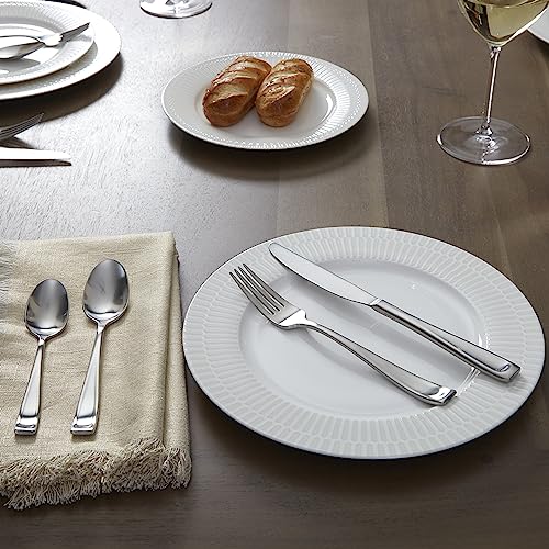 Oneida Silverware Set, Moda Fine Flatware 4-Piece Dinner Spoons Set, Service For 4, Rust Resistant 18/10 Stainless Steel, Dishwasher Safe, Mirror Finish, Home And Kitchen Utensils (Silver 4 Piece)