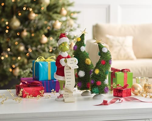 Department 56 Dr. Seuss Grinch Wonky Christmas Tree Figurine, 13.25 Inch, Multicolor