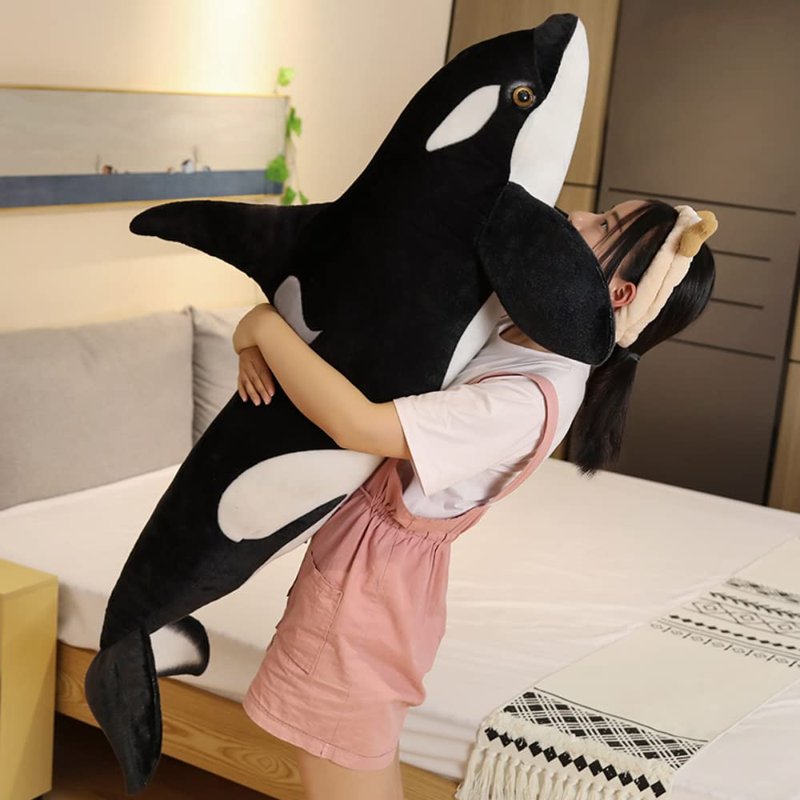 pangcangshu Nice Simulation Killer Whale Plush Toys Stuffed Orcinus Orca Fish Doll Shark Cartoon Soft Sleep Pillow Kids Girls Baby Easter, Thanksgiving, Christmas, New Year's Gifts(19 inch)