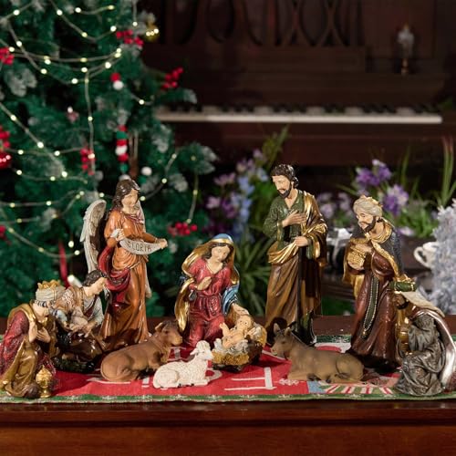 Nativity Set Christmas Scene Figurines Statue 8.25 Inch - 11 Pcs, Variation of THIS listing