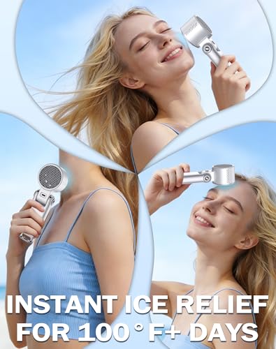 Portable Handheld Fan with Semiconductor Ice Cooling and 4000mAh Battery