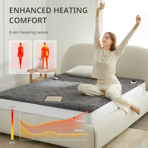 Heated Mattress Pad Twin XL - 9 Heat Settings, Deep Pocket, Machine Washable