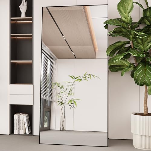 71" x 32" Full Length Floor Mirror, Oversized Aluminum Alloy Frame Mirror