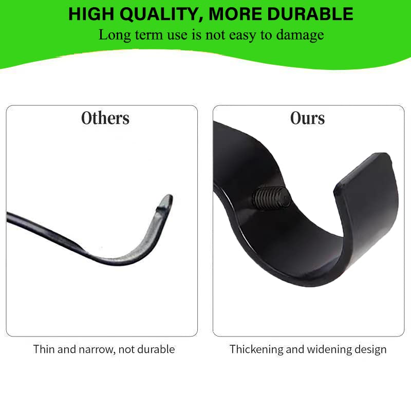 Adjustable Curtain Rod Brackets - 2 Pack Wall Mount Holders for 1 Inch Rod