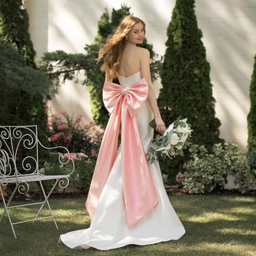 Giant Pink Satin Bow Wall Decor - 40x24 Oversized Coquette Room Decor