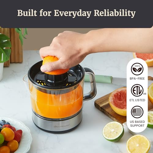 Electric Citrus Juicer, 24 oz Capacity - 40W Auto-Reversing Extractor