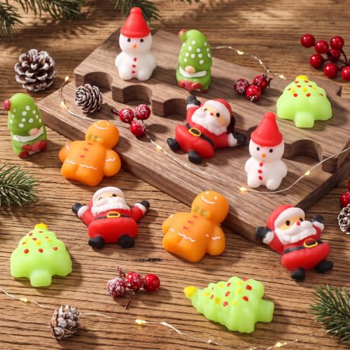 Thenshop 20 Pcs Christmas Stress Ball Set - 5 Styles Mini Soft Squeeze Balls