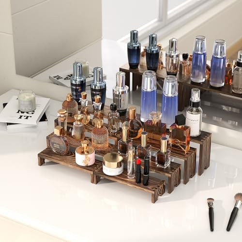 2-Set Tiered Wooden Display Stands for Vendor Booths, Desserts & Decor