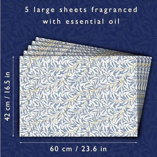 Neroli & Bergamot Scented Drawer Liners - Floral Design, 5 Large Sheets