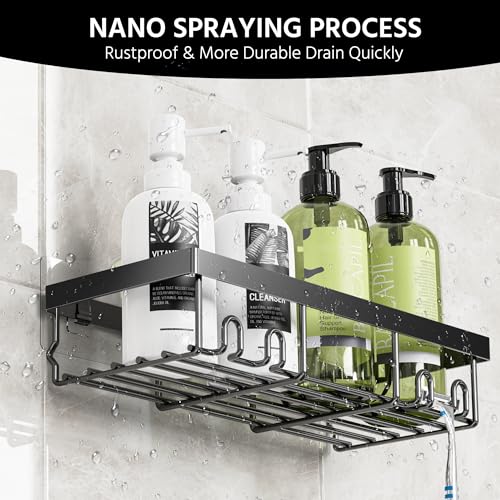 3-Pack Rustproof Shower Caddy Set with Soap Holder, Adhesive Wall Shelves