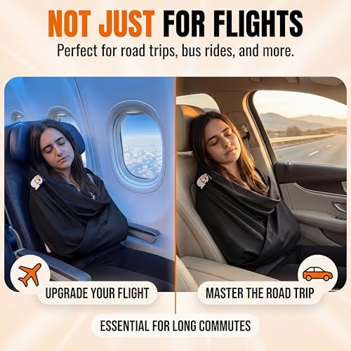 Travel Blanket System - Ultra-Soft Sling for Airplane Sleep Support