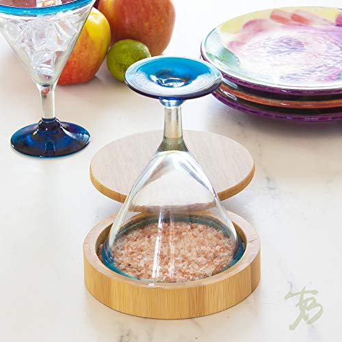 Totally Bamboo Eco-Friendly Margarita Salt Rimmer with Magnetic Lid – Bamboo Cocktail Bar Tool