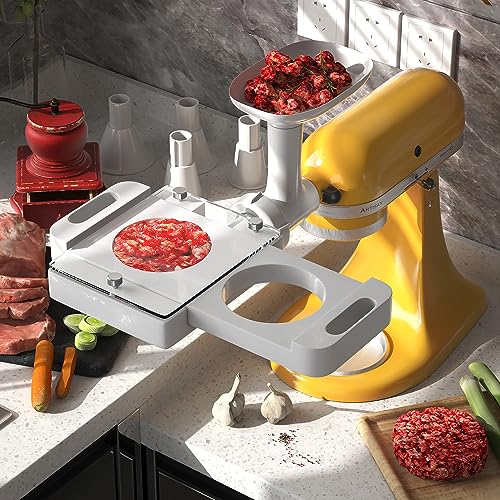 Automatic Burger Patty Maker Attachment with 5 Adapter Tubes