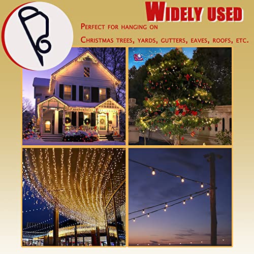 150 Pcs Black Outdoor Christmas Light Gutter Clips Weatherproof Hooks for Holiday Decor
