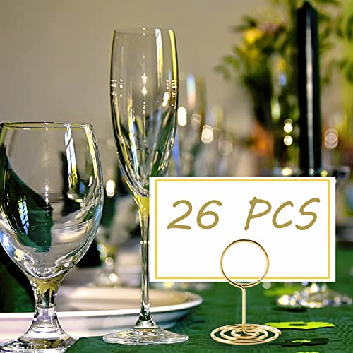 26PCS Gold Table Number Holders - 2-Inch Metal Place Card Stands
