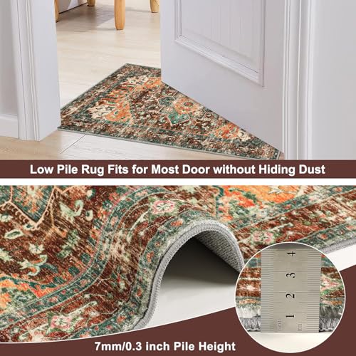 2x8 Washable Runner Rug, Non-Slip Boho Vintage Hallway Kitchen Carpet