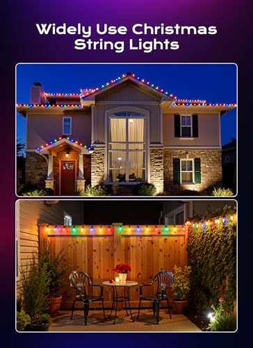 Minetom Multicolor 82FT LED Christmas String Lights with 100 Connectable Bulbs & 8 Modes