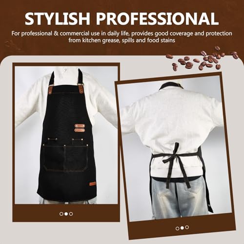 Heavy Duty Chef Apron with Pockets - Water Repellent Adjustable Kitchen Wear