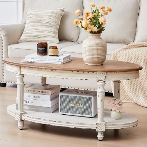 3-Piece French Country Coffee and End Table Set with Storage Shelves