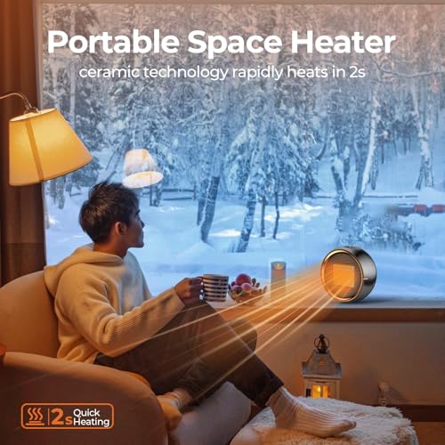 Portable Electric Space Heater 500W PTC Ceramic Fast Heating Desk Mini