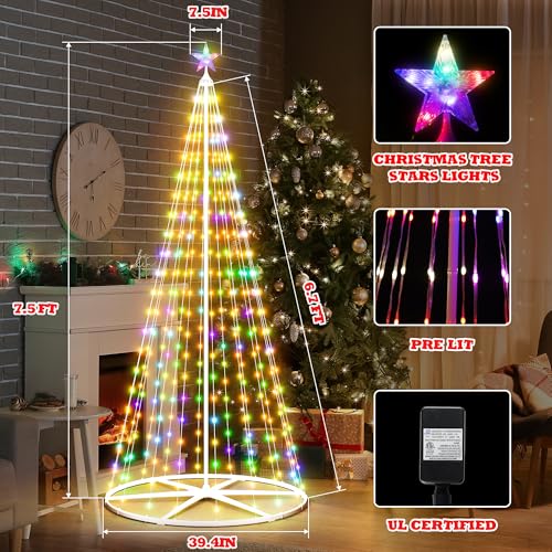 Yakmax 7.5FT Multicolor Smart LED Cone Christmas Tree with Music & App Control