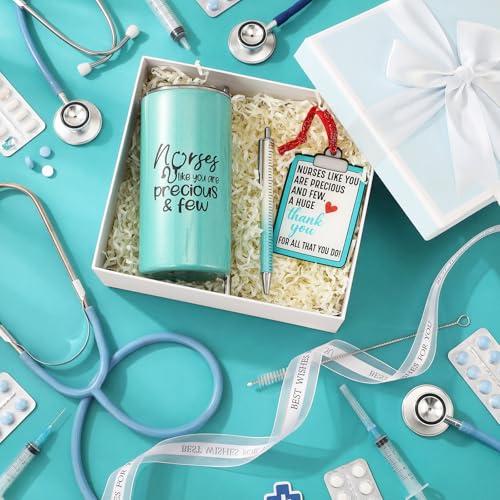 Sieral Glitter Nurse Appreciation Gifts 12oz Tumbler Set with Pen & Ornament