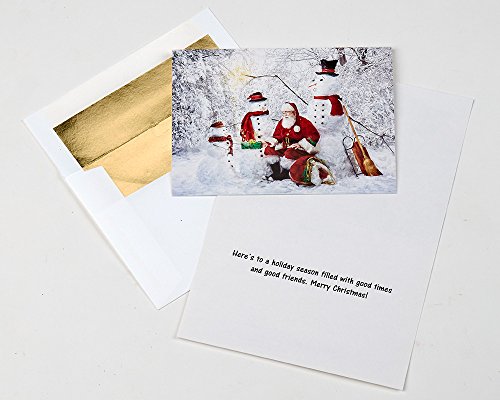 Vermont Christmas Company Snowy Friends Holiday Greeting Cards Set of 15 with Foil Envelopes