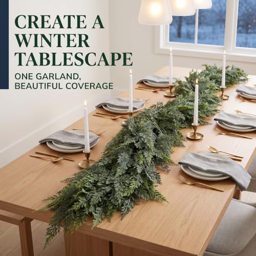 Gradient 2-Pack 6FT Artificial Cedar Pine Garland for Holiday Decor