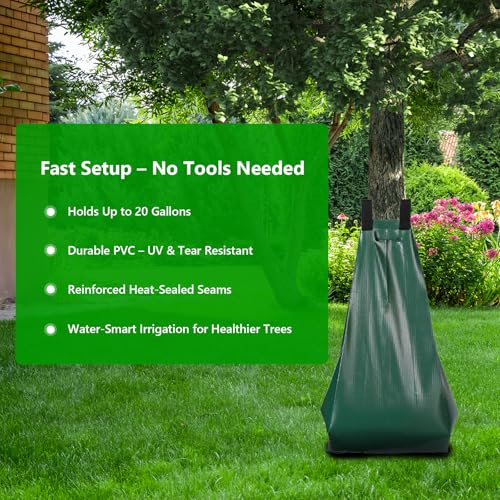 20 Gallon Slow Release Tree Watering Bags - 3-Pack PVC Drip Irrigation