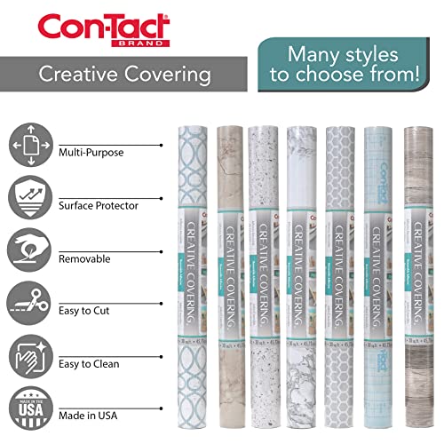 Con-Tact Brand Creative Covering, Self-Adhesive Shelf Liner, Multi-Purpose Vinyl Roll, Easy to Use and Apply, 18'' x 50', Faded Terrazzo Bone