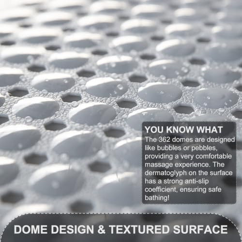 TEESHLY Non-Slip Bathtub Mat 40 x 16 Inch Extra Large Shower Mat