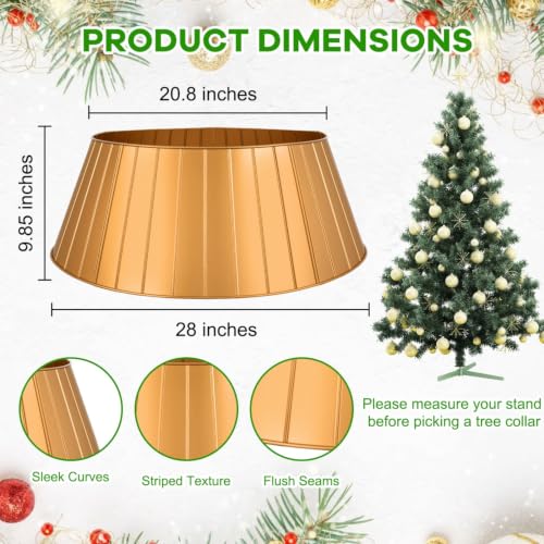 YoleShy 28-Inch Metal Christmas Tree Collar - Easy Assembly & Durable Base Cover