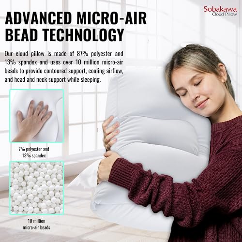 Cloud Microbead Pillow – Ergonomic Contoured Support for Sleep