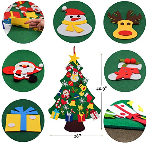 DIY Felt Christmas Tree for Toddlers with 30 Detachable Ornaments
