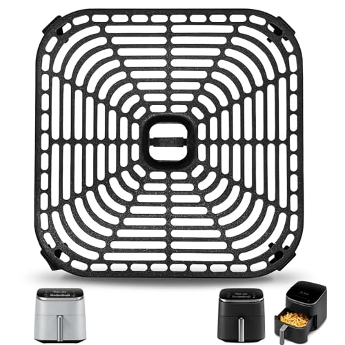 8.9-Inch Square Air Fryer Grill Pan - Non-Stick Crisper Plate for 6 QT