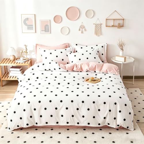 Polka Dot Duvet Cover Set - Black and White Minimalist Bedding