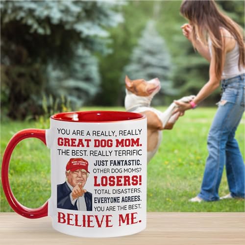 Viberty Dog Mom Ceramic Mug 11oz - Funny Pet Gift for Women, Christmas, Mother's Day