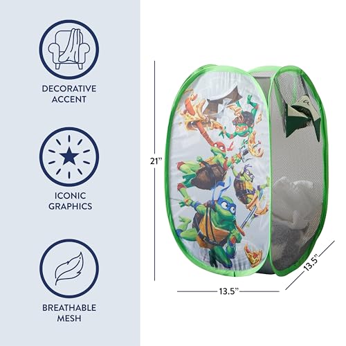 Teenage Mutant Ninja Turtles Pop-Up Hamper - Kids Laundry & Toy Storage Organizer
