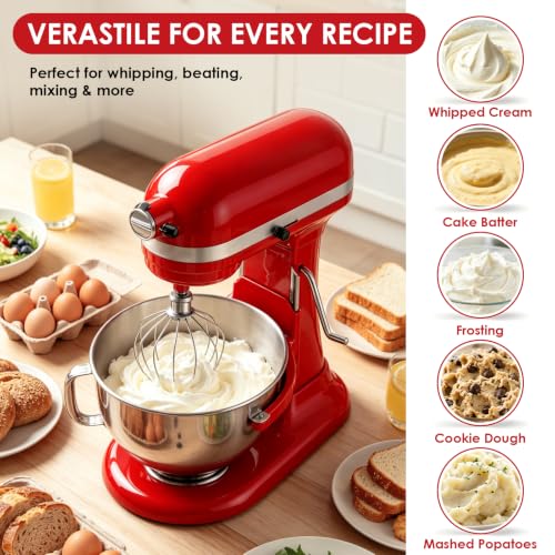 KitchenAid 6 Qt Whisk Attachment - Stainless Steel Mixer Beater for Baking