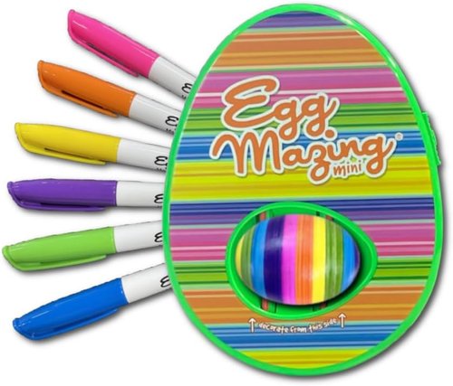 EggMazing Mini Egg Decorator Kit - Fun Arts and Crafts Set with Spinner & 6 Markers for Ages 3+